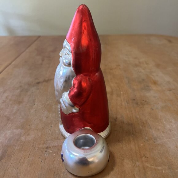 VINTAGE 1996 ENESCO OTAGIRI GLASS SANTA Taper Candle Holder 6.5" tall by 4.5"w s - Picture 4 of 11